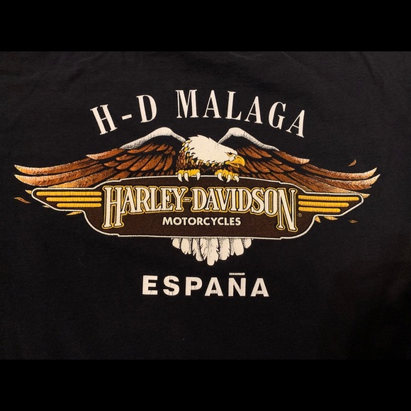 Vintage 1998 Harley Davidson Raw Power/ Malaga, Spain T-shirt Sz. XL - Picture 4 of 5